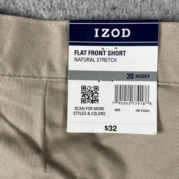 Izod Natural Stretch Husky Robusto Chino Shorts Women's Size 20 Beige New - Picture 11 of 11
